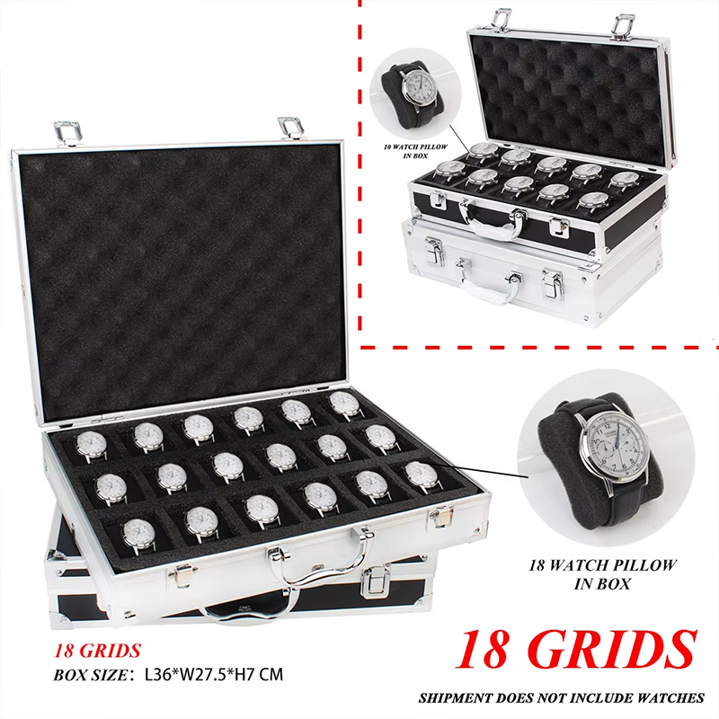 Luxury Watch Storage - Taşınabilir 18 Girds Lüks Premium Kaliteli