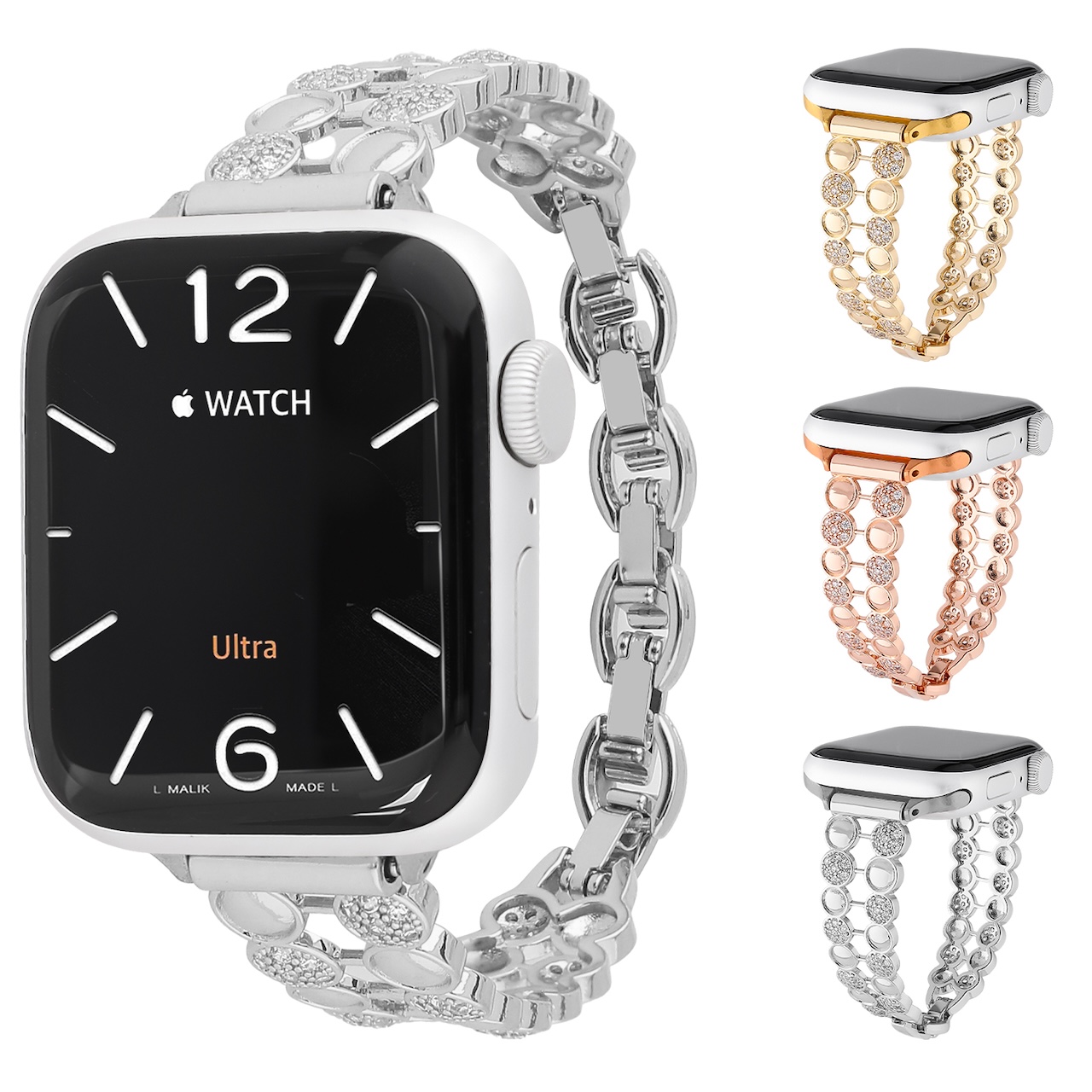 Luxury Watch Apple - Apple Watch 38/40/41/42/44/45/49mm için İki Sıralı