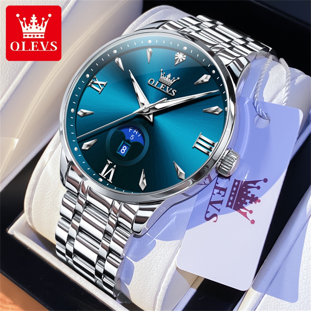 Luxury Watch & Jewellery - OLEVS Ay Fazı erkek saatleri takvim