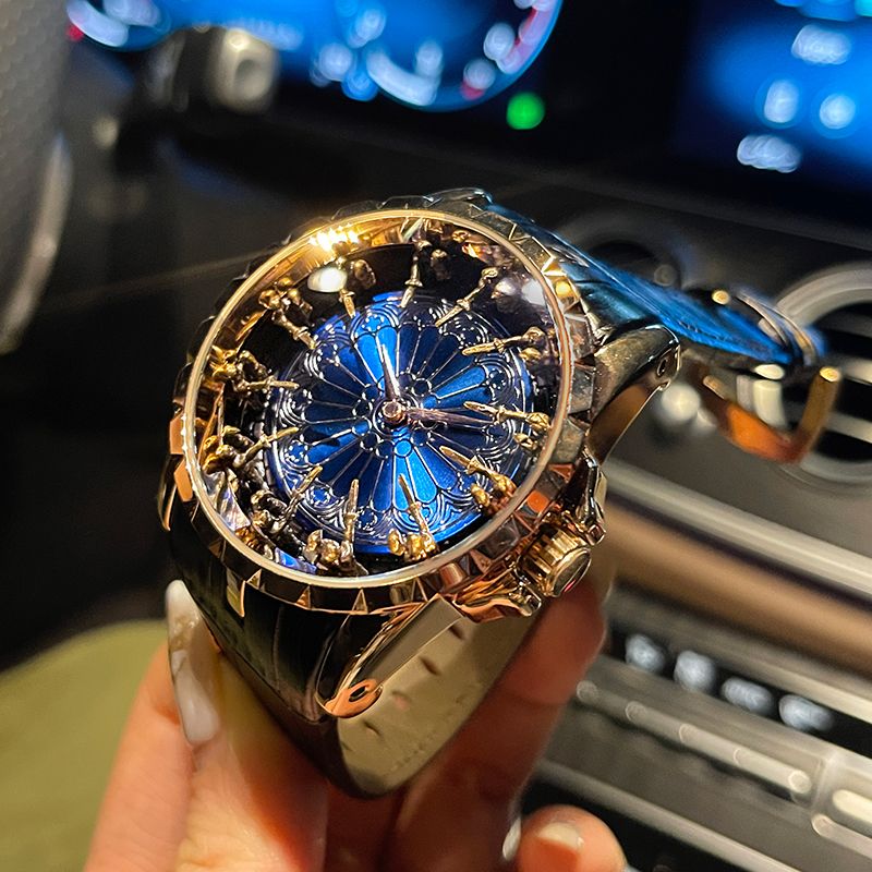 Table Watch Luxury - Lüks ve Zarif Erkek Saati, Yuvarlak