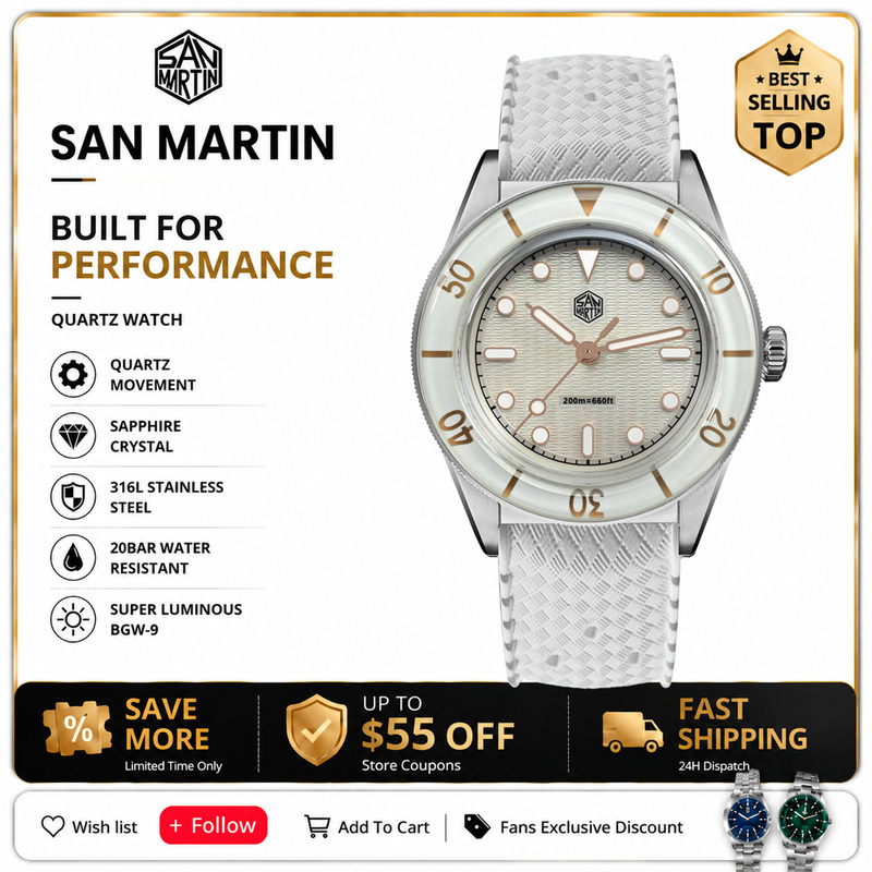 Guilloché Dial Watch - San Martin 32.5mm Kadın Kuvars Saati