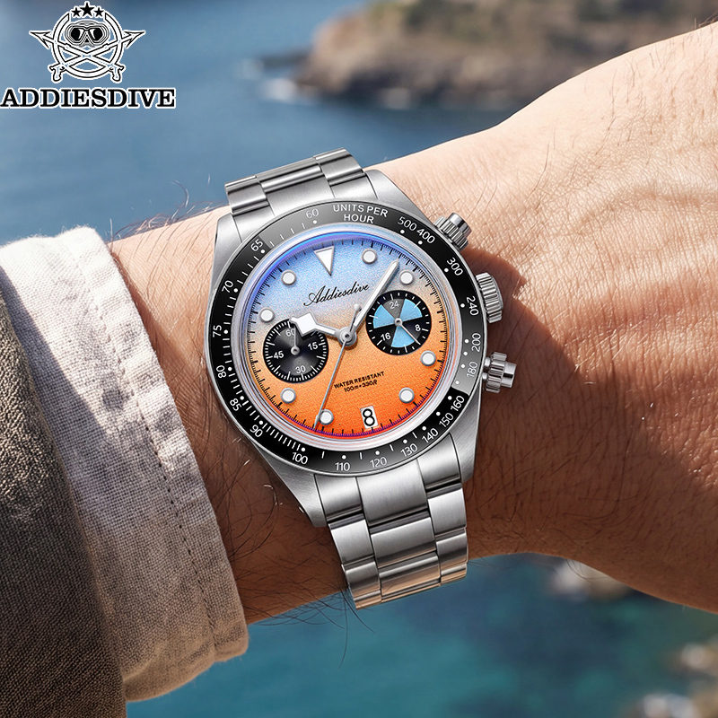 Zero Luxury Watch - ADDIESDIVE Erkek Kronograf Kuvars Saat AD2559