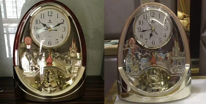 Table Watch Luxury - Masa Saati Vintage Ahşap Salıncaklı Müzikli