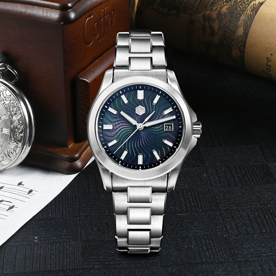 Guilloché Dial Watch - San Martin Erkekler Otomatik Saat Gada