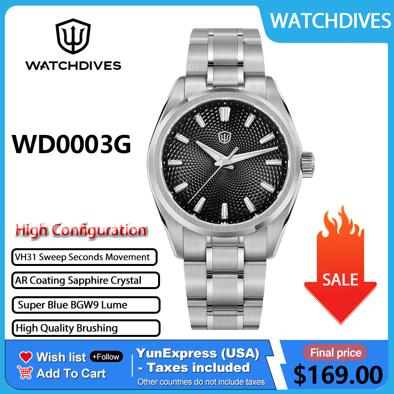 Guilloché Dial Watch - Watchdives WD0003G Guilloche Dial Erkek Saati