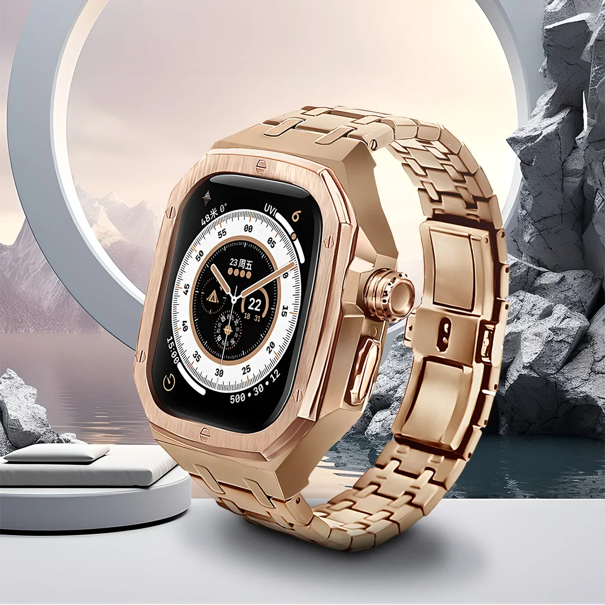 Paslanmaz Çelik Kayış+Kasa Lük - Luxury Watch Apple incelemesi ve fiyatı